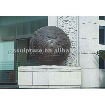 Escultura de bola de bronze ao ar livre abstrata